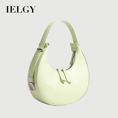 Ielgy Niche French Underarm Bag Solid Color Hand Carry Crescent Bag All-Match Texture Fashion Shoulder Bag