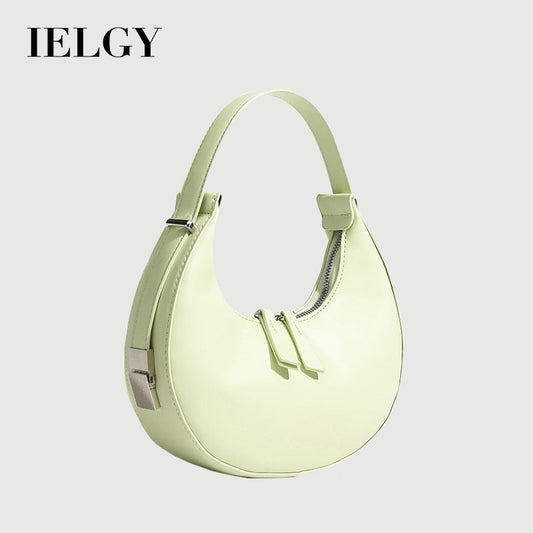 Ielgy Niche French Underarm Bag Solid Color Hand Carry Crescent Bag All-Match Texture Fashion Shoulder Bag