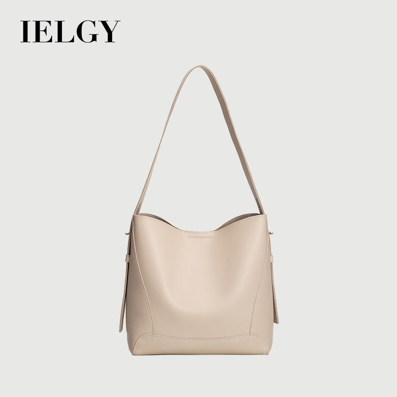 Ielgy Ladies One-Shoulder Large-Capacity Bucket Bag