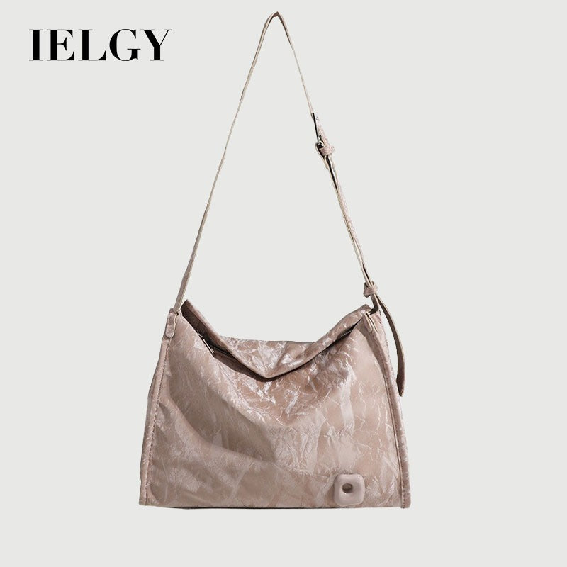 Ielgy Ladies High-Appearance Soft Leather Tote Bag Clutch Pattern Large-Capacity One-Shoulder Minimalist Messenger Bag