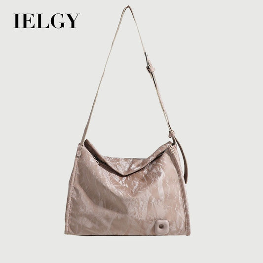 Ielgy Ladies High-Appearance Soft Leather Tote Bag Clutch Pattern Large-Capacity One-Shoulder Minimalist Messenger Bag