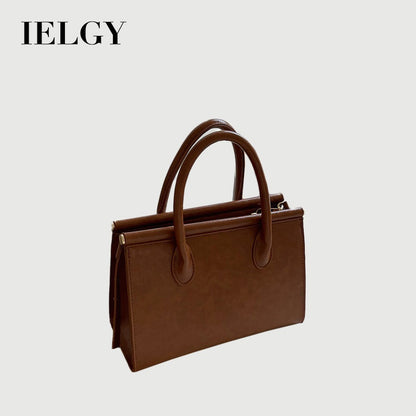 IELGY messenger bag women's Korean version niche retro oil wax leather portable casual all-match square bag
