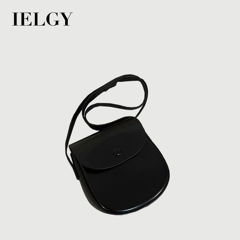 Ielgy Ladies Candy Bag Retro Fashionable Red Crossbody Saddle Bag