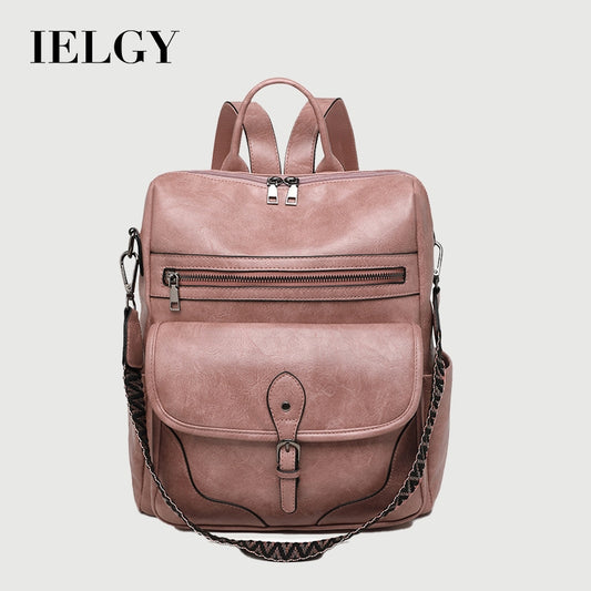 Ielgy Ladies Backpack Lightweight Retro Backpack Large Capacity Leisure Travel Dual-use Backpack