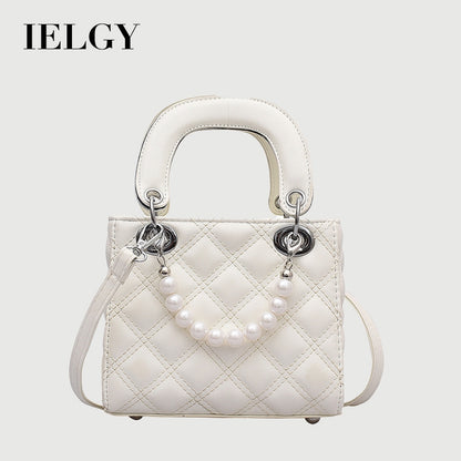 Ielgy Fashion Diamond Pearl Handbag All-Match One-Shoulder Cross-Body Diana Bag