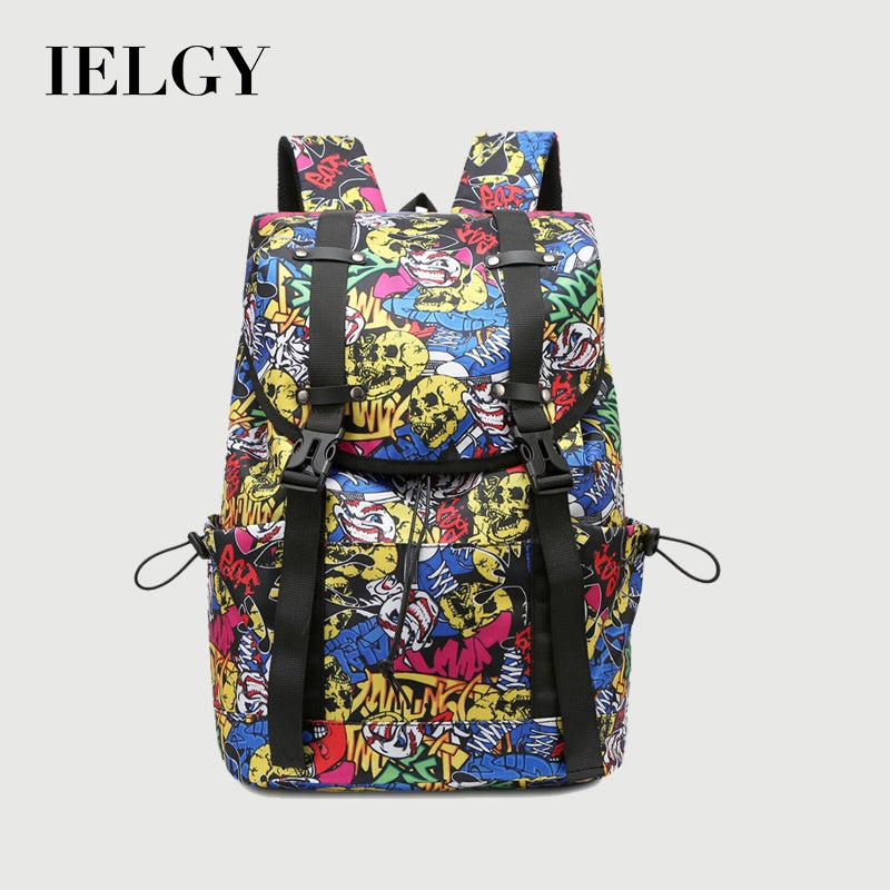 Ielgy Outdoor Trendy Fashion Schoolbag Travel Backpack College Student Men Women Casual Computer Backpack