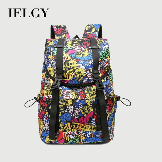 Ielgy Outdoor Trendy Fashion Schoolbag Travel Backpack College Student Men Women Casual Computer Backpack