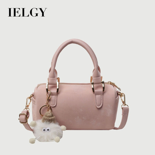 Ielgy Texture All-Match Shoulder Messenger Bag Portable Boston Pillow Bag