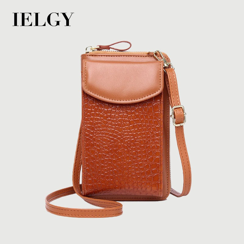 IELGY Ladies mobile phone bag New multi-function messenger vertical bag cover type mini shoulder bag