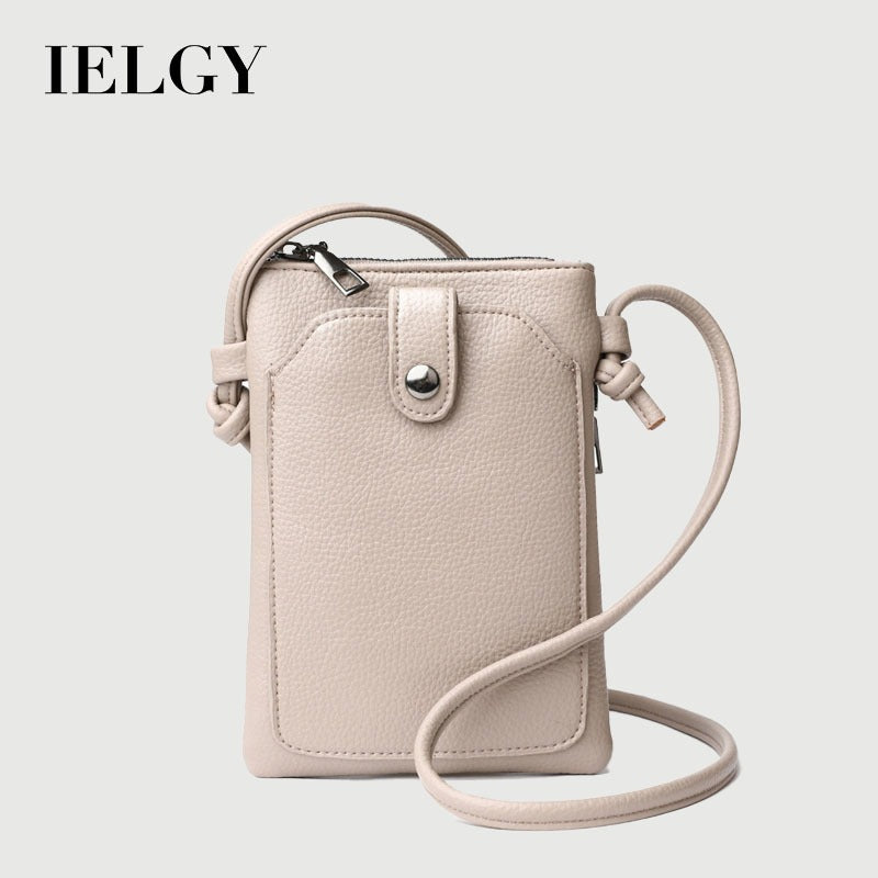 Ielgy Solid Color Simple Style Portable Mobile Phone Bag Fashion Trend Mini Small All-Match Diagonal Bag