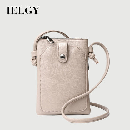 Ielgy Solid Color Simple Style Portable Mobile Phone Bag Fashion Trend Mini Small All-Match Diagonal Bag