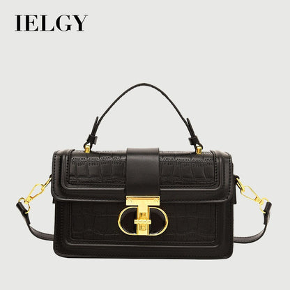 Ielgy High-End Texture Solid Color Portable Box Bag All-Match One-Shoulder Messenger Small