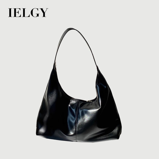 Ielgy Ladies Large Capacity Portable Underarm Bag Commuter Soft Leather Shoulder Tote Bag