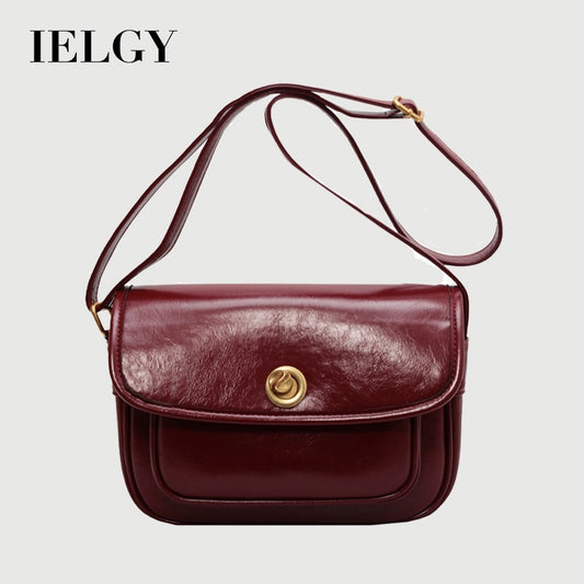 Ielgy Ladies Wedding Banquet Red Bag Retro All-Match Large-Capacity Cross-Body Mes