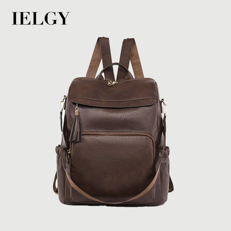 IELGY Pu Fashion Women's Backpack Korean Style Fashion Leather Ladies Backpack Large Capacity And Durable Backpack