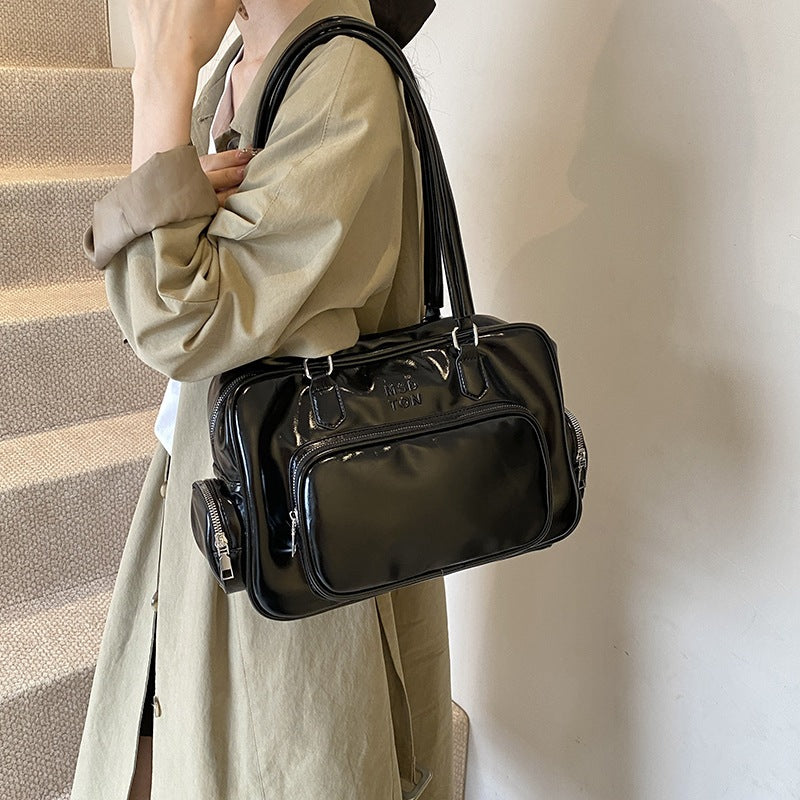 Ielgy High-End Retro Large-Capacity Autumn Winter All-Match One-Shoulder Underarm