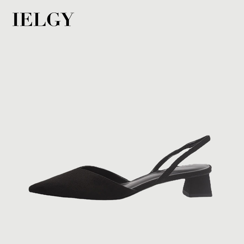 IELGY Simple pointed toe square heel sandals women