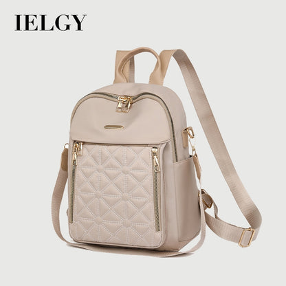 Ielgy Ladies Diamond Embroidered Thread Backpack Korean Version All-Match Large-Capacity Water-Re