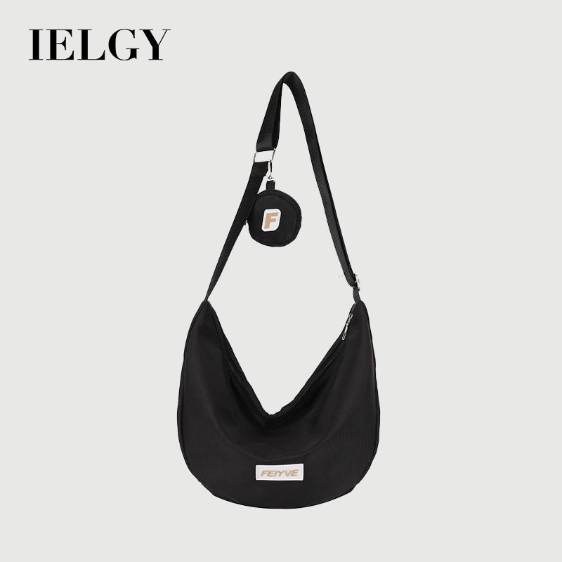 Ielgy Nylon Dumpling Bag Japanese All-Match Messenger Bag Casual Large-Capacity Canvas Class One-
