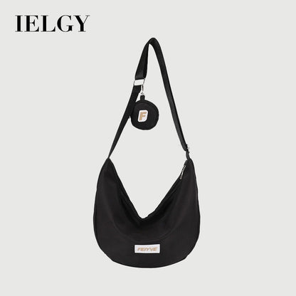 Ielgy Nylon Dumpling Bag Japanese All-Match Messenger Bag Casual Large-Capacity Canvas Class One-