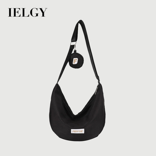 Ielgy Nylon Dumpling Bag Japanese All-Match Messenger Bag Casual Large-Capacity Canvas Class One-