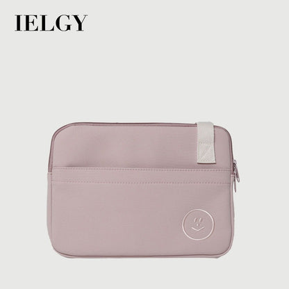 Ielgy Embroidered Smiley Face Shockproof Water-Repellent Liner Bag ipad Computer Protective Case Shoulder Messenger Compu