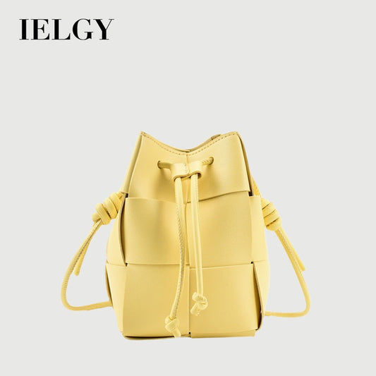 IELGY niche high-end hand-woven bucket-shaped messenger bag for women