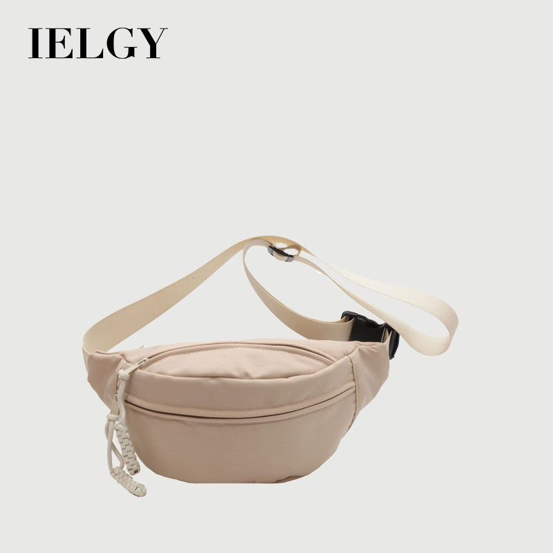 Ielgy Ladies Messenger Chest Bag Sports Niche All-Match Canvas Casual Waist Bag