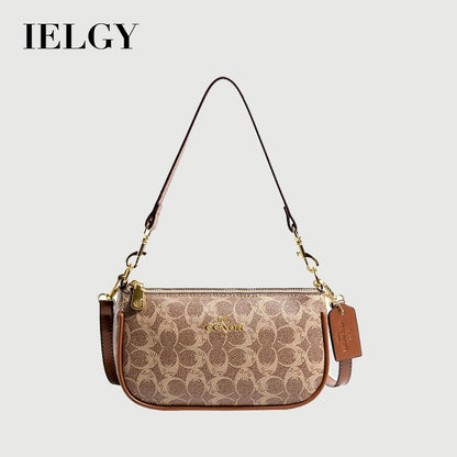 IELGY messenger bag women's versatile fashion zipper retro one shoulder underarm bag