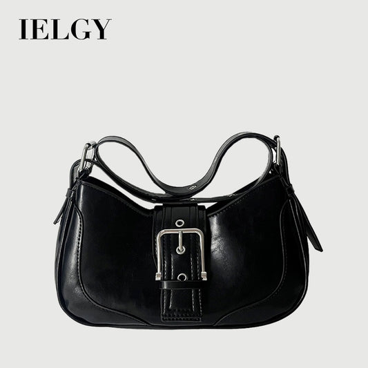 Ielgy Ladies Retro Hot Girl Underarm Bag Niche Texture Simple One-Shoulder Messenger Crescent Bag