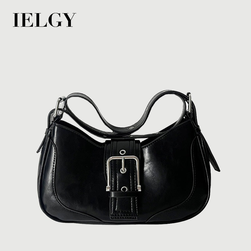 Ielgy Ladies Retro Hot Girl Underarm Bag Niche Texture Simple One-Shoulder Messenger Crescent Bag