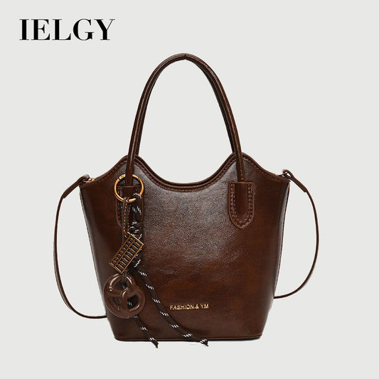 Ielgy Autumn Winter Retro High-End Feeling Fashionable All-Match Messenger Bag Portable Bucket Bag