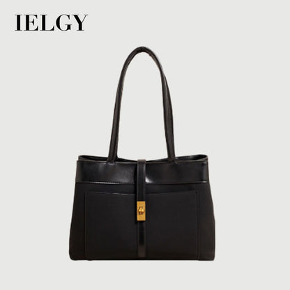 Ielgy High-End Feeling Large-Capacity Commuter Bag Fashion Portable Tote Bag All-Match Retro Shoulder
