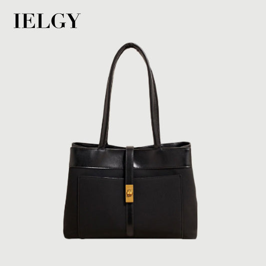 Ielgy High-End Feeling Large-Capacity Commuter Bag Fashion Portable Tote Bag All-Match Retro Shoulder