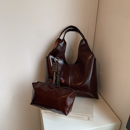 Ielgy Red Casual Bag Fashion Shoulder Bag Large Capacity Commuter Tote Bag