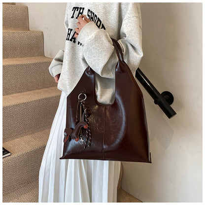 Ielgy Red Casual Bag Fashion Shoulder Bag Large Capacity Commuter Tote Bag