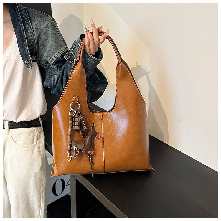 Ielgy Red Casual Bag Fashion Shoulder Bag Large Capacity Commuter Tote Bag