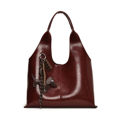 Ielgy Red Casual Bag Fashion Shoulder Bag Large Capacity Commuter Tote Bag