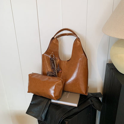 Ielgy Red Casual Bag Fashion Shoulder Bag Large Capacity Commuter Tote Bag