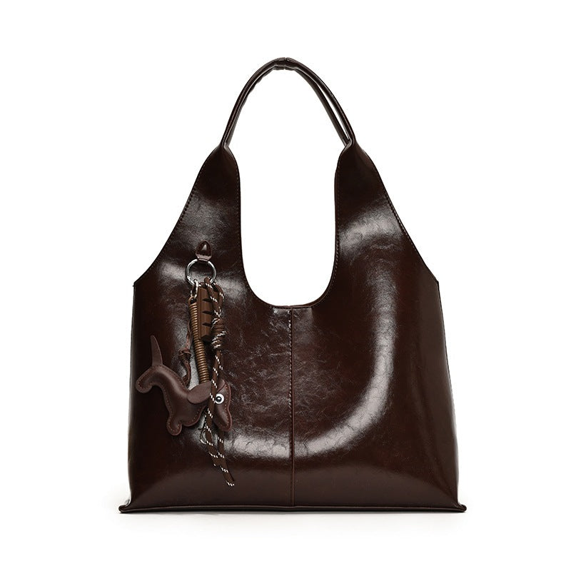 Ielgy Red Casual Bag Fashion Shoulder Bag Large Capacity Commuter Tote Bag