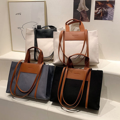 IELGY Large Capacity Fashion Tote Retro Simple Commuter Shoulder Bag