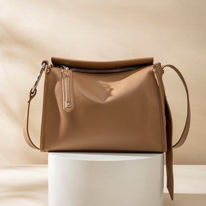 Ielgy Ladies Retro Large-Capacity Commuter Underarm Bag Simple Solid Color Soft Surface Small Square Bag Shoulder Messen