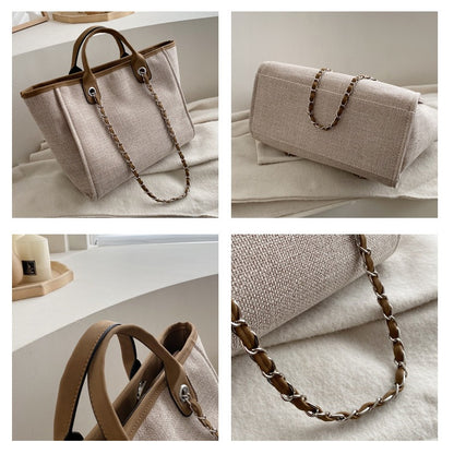IELGY Women's Korean Style Professional Commuter Large Capacity Canvas Handbag