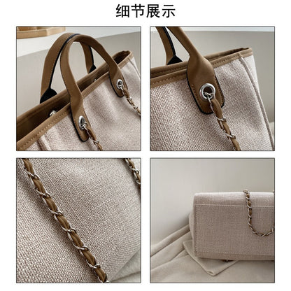 IELGY Women's Korean Style Professional Commuter Large Capacity Canvas Handbag
