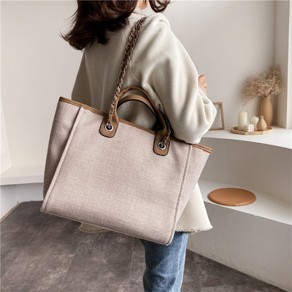 IELGY Women's Korean Style Professional Commuter Large Capacity Canvas Handbag