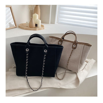IELGY Women's Korean Style Professional Commuter Large Capacity Canvas Handbag