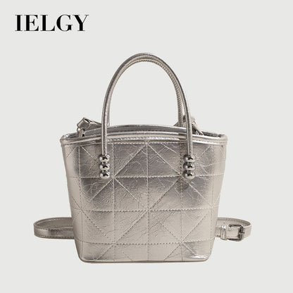 Ielgy Fashion Diamond Bucket Bag All-Match Niche Shoulder Messenger Bag
