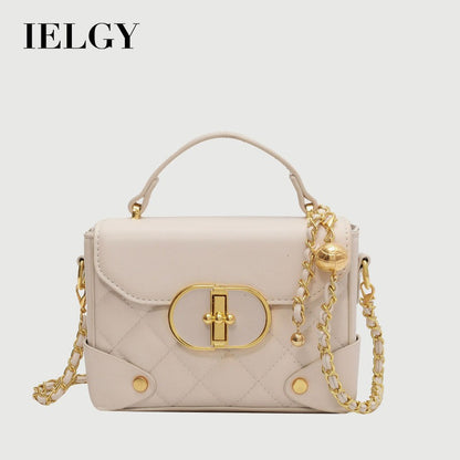 Ielgy Portable Box Bag Ladies Unique Texture Chain Shoulder Diagonal Bag