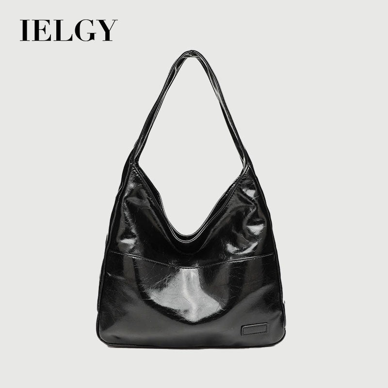 Ielgy Fashion Soft Collapsed Texture All-Match Large-Capacity Student Shou