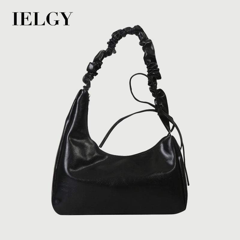 Ielgy Large Capacity Bag Ladies Black Shoulder Portable Small Square Bag